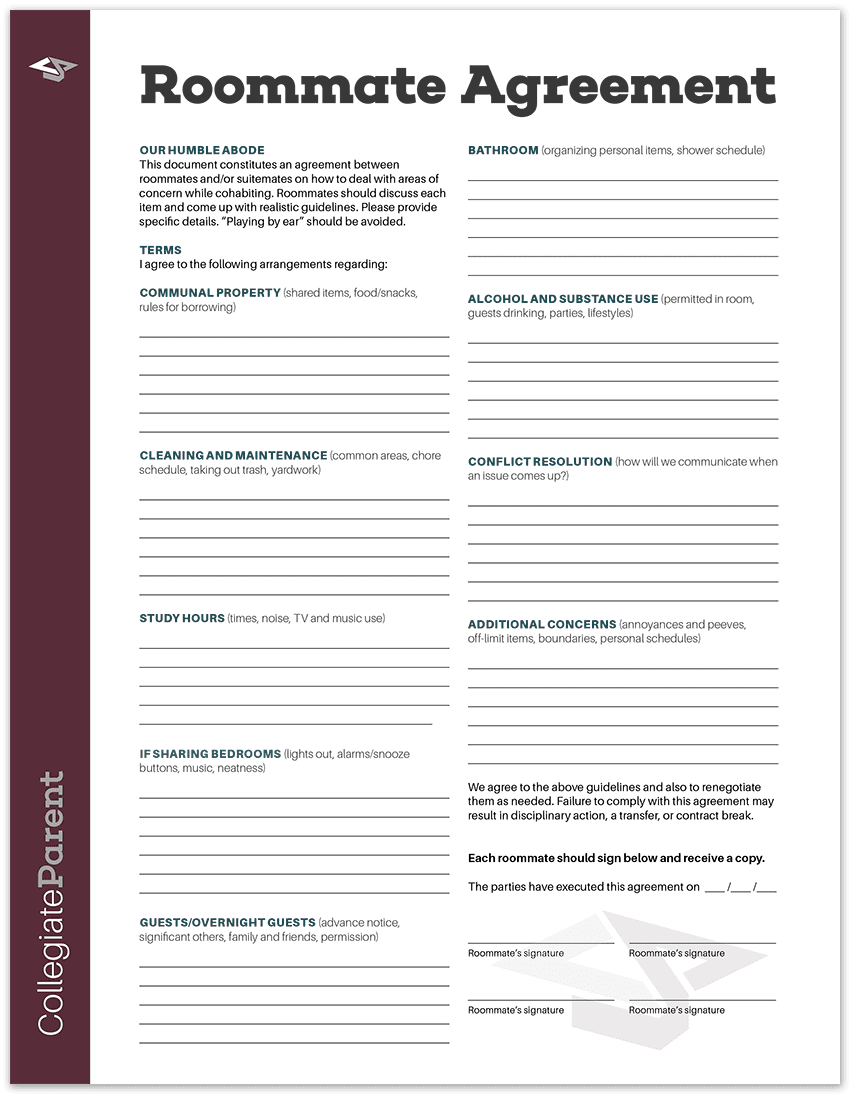 college roommate agreements