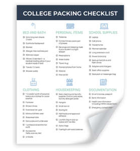 College packing list for move-in day